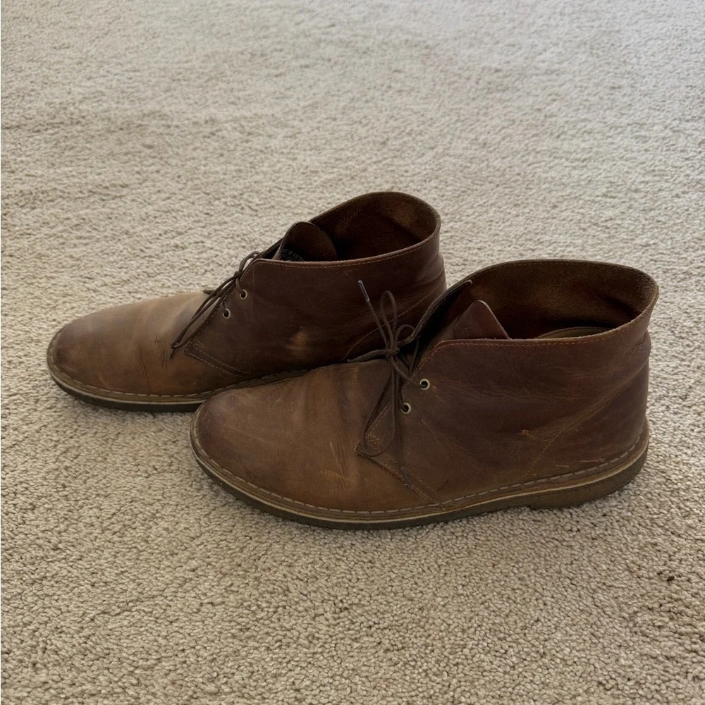 Clarks Brown Leather Chukka Boots men’s 11.5